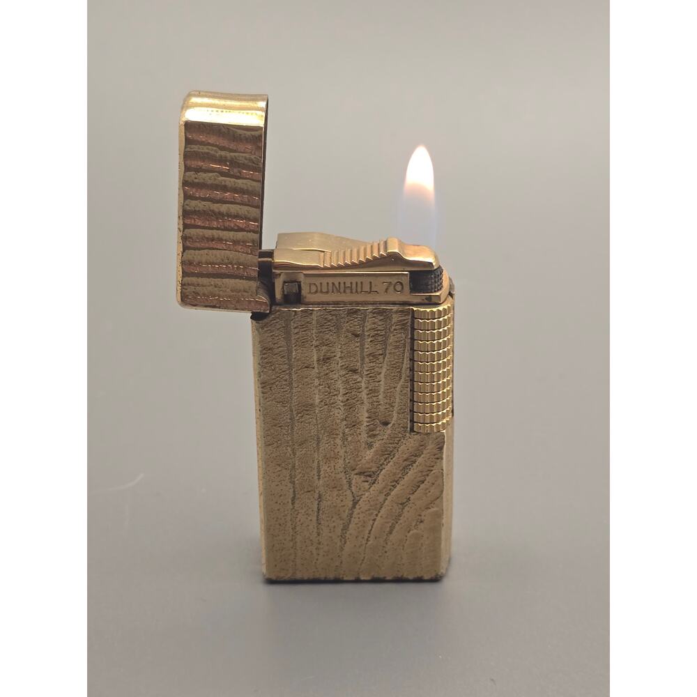 Vintage Dunhill Rollagas Model 70 Gold Plated Lighter Working 1970s